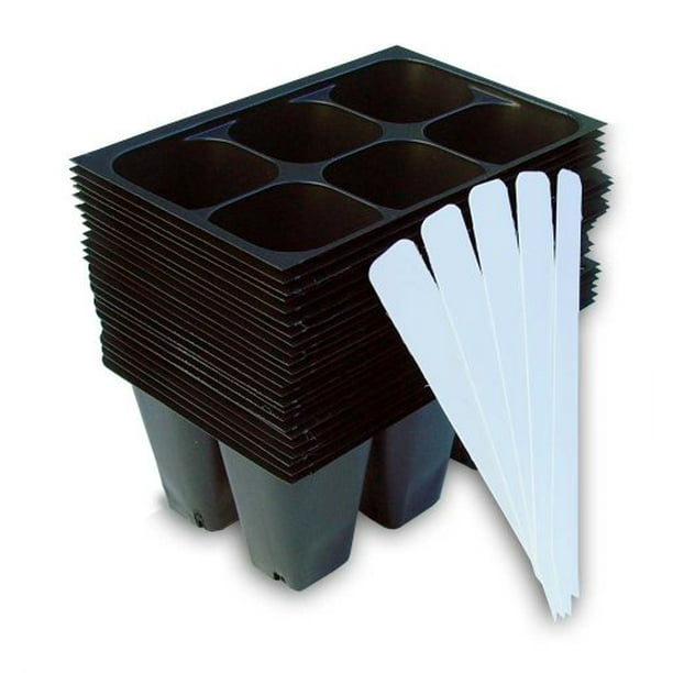 TOPBATHY 6pcs Seed Starter Tray 24 Cells Growing Trays Plant Germination Trays Plastic Greenhouse Trays for Plant Seedling Propagation Germination Plugs with Breather Hole Black TOPBATHY 6pcs Seed Starter Tray 24 Cells Growing Trays Plant Germination Trays Plastic Greenhouse Trays for Plant Seedling Propagation Germination Plugs with Breather Hole Black